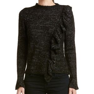 Rebecca Taylor Womens Ruffled Wool-Blend Sweater M